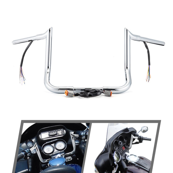 1996 - 2006 Harley Touring with Batwing Fairing Models 10" Pre - wired Bagger Ape Bar - Sharp Handlebar - Mofun - 90101711