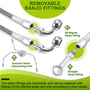 1996 - 2007 Harley Touring Non - ABS Models Extended Length Stainless Steel Hydraulic Front Brake Line Kit (for 16" - 18" Handlebar) - Mofun - 90110004