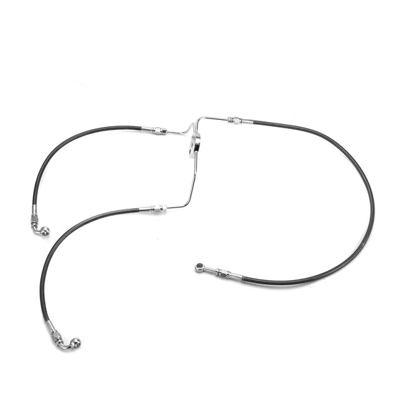 1996 - 2007 Harley Touring Non - ABS Models Extended Length Stainless Steel Hydraulic Front Brake Line Kit (for 16" - 18" Handlebar) - Mofun - 90110004