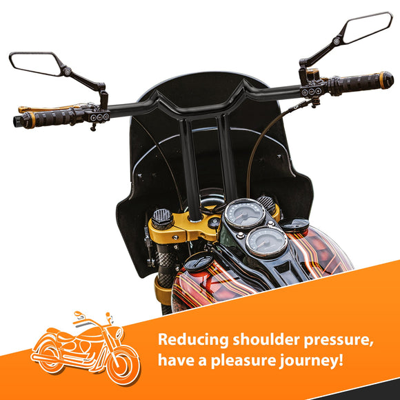 1996 - 2024 Harley - Davidson Dyna/Softail/Sportster Gloss Black 14" Sharp T - Bar Handlebar - Mofun - 90101636