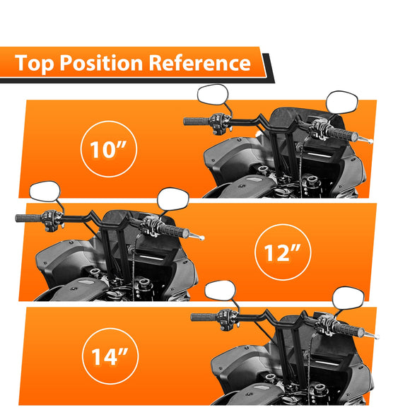 1996 - 2024 Harley - Davidson Dyna/Softail/Sportster Gloss Black 14" Sharp T - Bar Handlebar - Mofun - 90101636