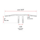 1996 - 2024 Harley Davidson Triple Chrome 6" Rise T - Bar Handlebar - Mofun - 90101291