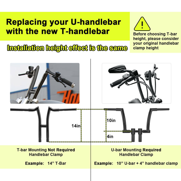 1996 - 2024 Harley Davidson Triple Chrome 6" Rise T - Bar Handlebar - Mofun - 90101291