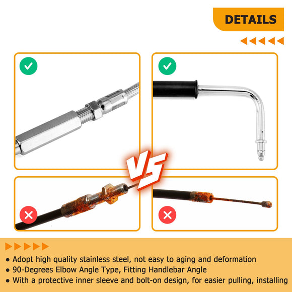1996 - UP Harley - Davidson FXST FLST XL Chrome 40" Extended Length Throttle and Idle Cable Kit - Mofun - 90111002