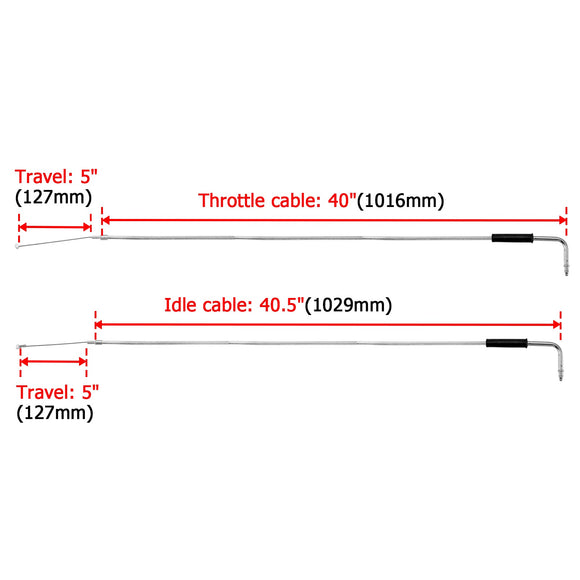 1996 - UP Harley - Davidson FXST FLST XL Chrome 40" Extended Length Throttle and Idle Cable Kit - Mofun - 90111002