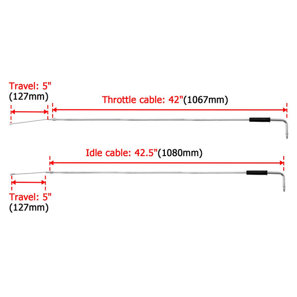 1996 - UP Harley - Davidson FXST FLST XL Chrome 42" Extended Length Throttle and Idle Cable Kit - Mofun - 90111004