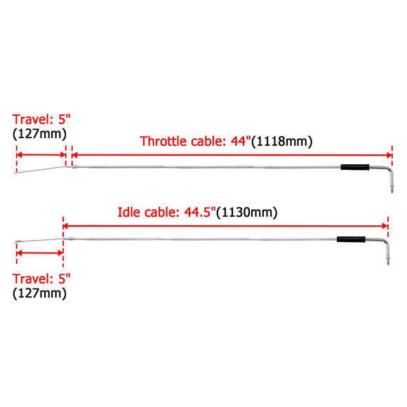 1996 - UP Harley - Davidson FXST FLST XL Chrome 44" Extended Length Throttle and Idle Cable Kit - Mofun - 90111006
