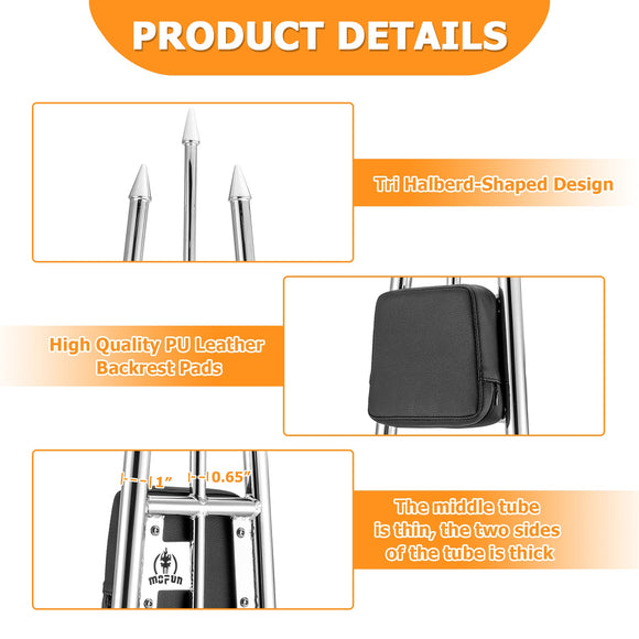 1997 - 2008 Harley Road King CVO Electra Glide Chrome Detachable 31" Passenger Backrest Sissy Bar - Mofun - 90302115