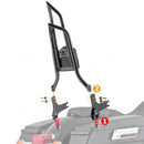 1997 - 2008 Harley Touring Gloss Black Quick Detachable 27" Dual Sharp - Angle Passenger Backrest Sissy Bar - Mofun - 90302114