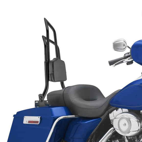 1997 - 2008 Harley Touring Gloss Black Quick Detachable 27" Dual Sharp - Angle Passenger Backrest Sissy Bar - Mofun - 90302114