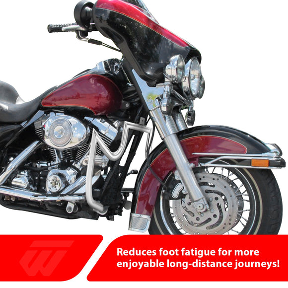 1997 - 2008 Harley Touring Models Bolt - On Sharp Angle Front Engine Guard Crash Bar - Mofun - 90201050