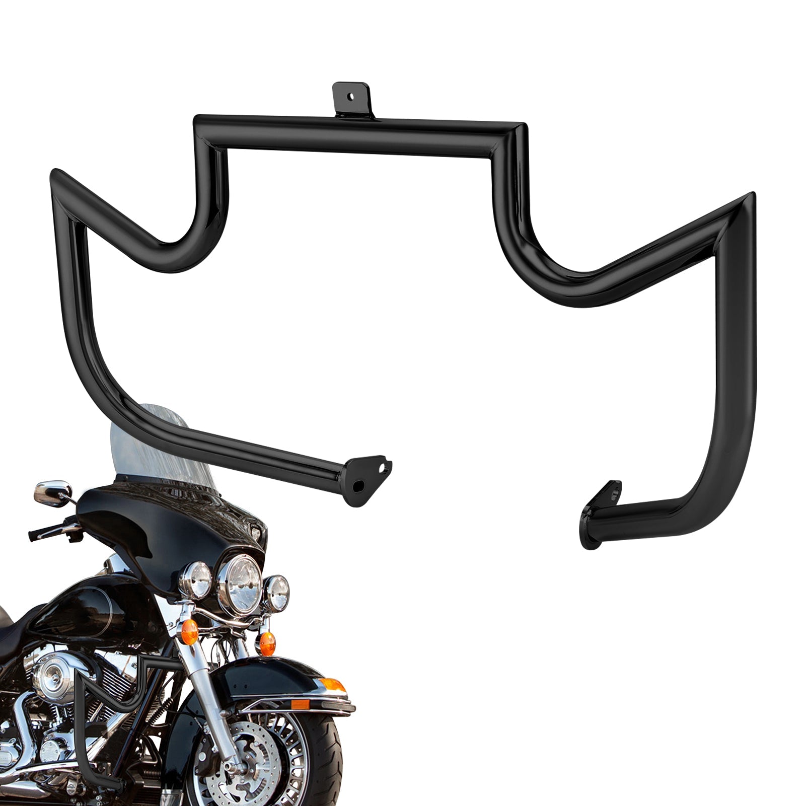 1997 - 2008 Harley Touring Models Bolt - On Sharp Angle Front Engine Guard Crash Bar - Mofun - 90201050