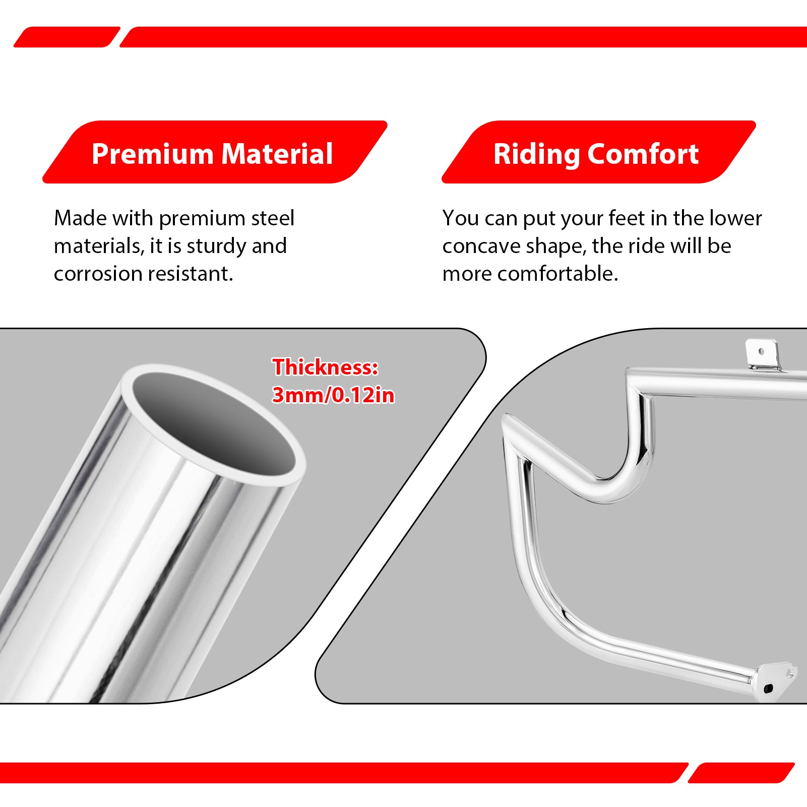1997 - 2008 Harley Touring Models Bolt - On Sharp Angle Front Engine Guard Crash Bar - Mofun - 90201050
