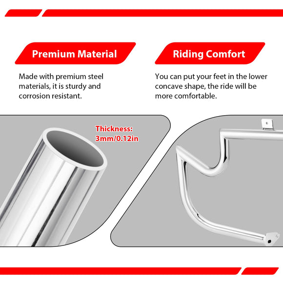 1997 - 2008 Harley Touring Models Bolt - On Sharp Angle Front Engine Guard Crash Bar - Mofun - 90201050