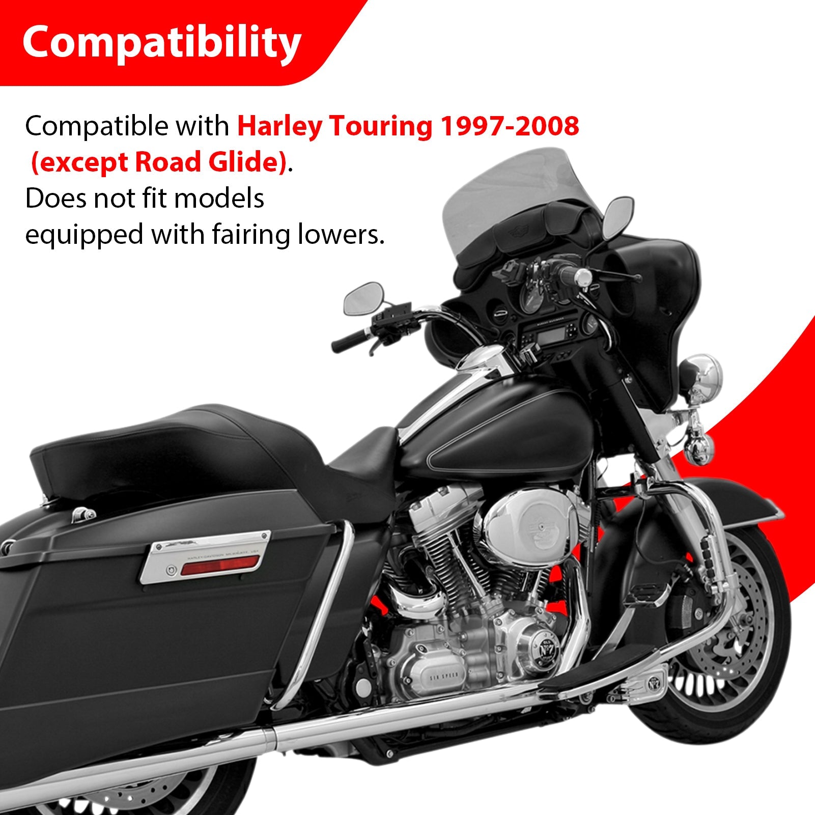 1997 - 2008 Harley Touring Models Bolt - On Sharp Angle Front Engine Guard Crash Bar - Mofun - 90201050