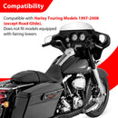 1997 - 2008 Harley Touring Models Gloss Black Flat - Sharp Angle Front Highway Engine Guard Crash Bar - Mofun - 90201058