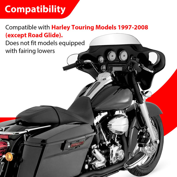 1997 - 2008 Harley Touring Models Gloss Black Flat - Sharp Angle Front Highway Engine Guard Crash Bar - Mofun - 90201058