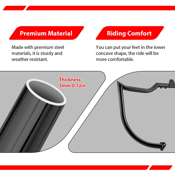 1997 - 2008 Harley Touring Models Gloss Black Flat - Sharp Angle Front Highway Engine Guard Crash Bar - Mofun - 90201058