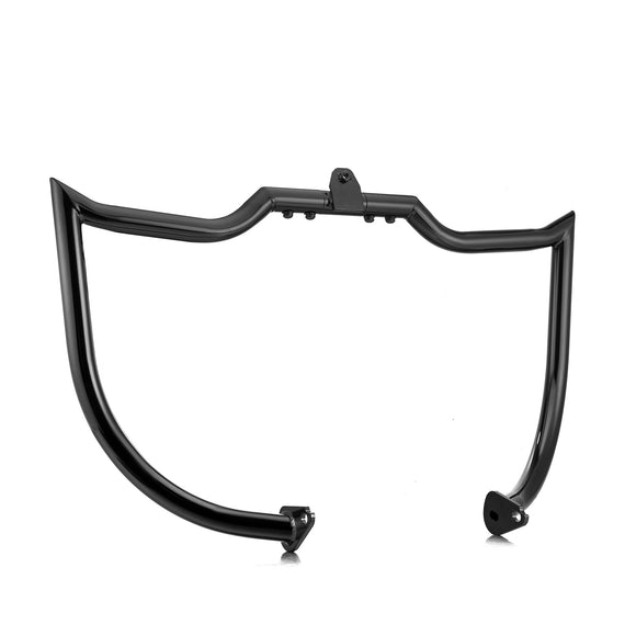 1997 - 2008 Harley Touring Models Gloss Black Flat - Sharp Angle Front Highway Engine Guard Crash Bar - Mofun - 90201058