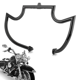 1997 - 2008 Harley Touring Models Gloss Black Mustache - sharp Front Highway Engine Guard Crash Bar - Mofun - 90201060