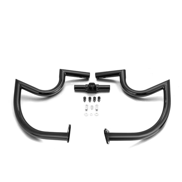 1997 - 2008 Harley Touring Models Gloss Black Mustache - sharp Front Highway Engine Guard Crash Bar - Mofun - 90201060