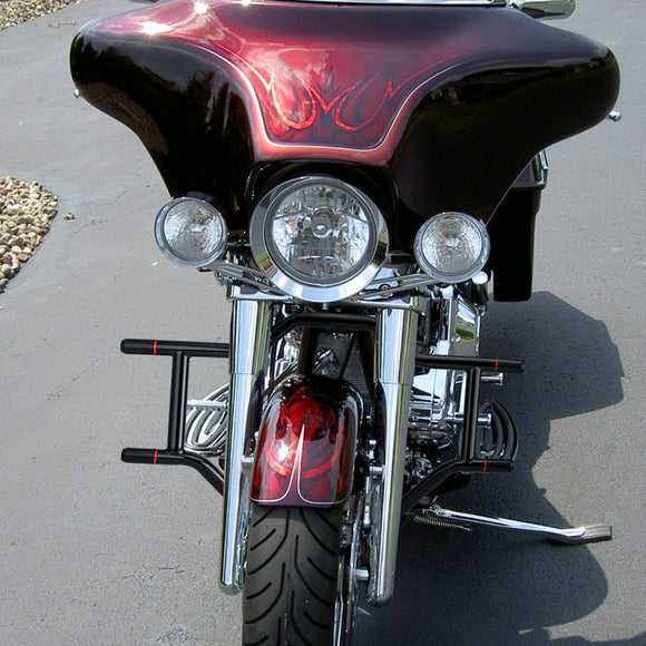 1997 - 2008 Harley Touring Models Steel Gloss Black Front Highway Engine Guard Crash Bar - Mofun - 90201122