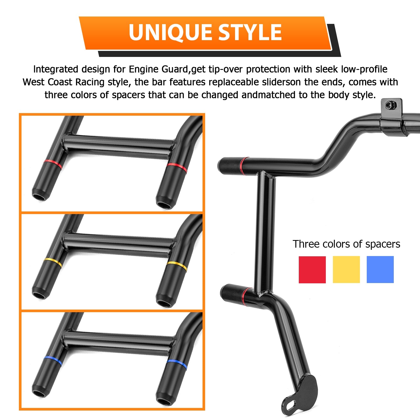 1997 - 2008 Harley Touring Models Steel Gloss Black Front Highway Engine Guard Crash Bar - Mofun - 90201122
