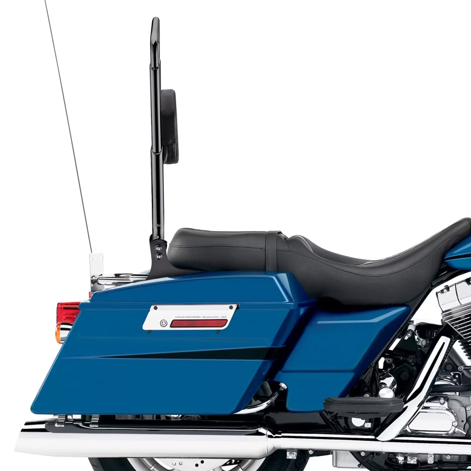 1997 - 2008 Harley Touring Road King Electra Glide Gloss Black Throne Passenger Sissy Bar Backrest - Mofun - 90302112