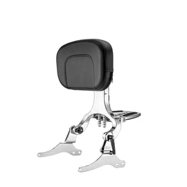1997 - 2008 Harley Touring Steel & Aluminum Chrome Multi - Purpose Foldable Adjustable Backrest - Mofun - 90302157
