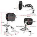 1997 - 2008 Harley Touring Steel & Aluminum Chrome Multi - Purpose Foldable Adjustable Backrest - Mofun - 90302157