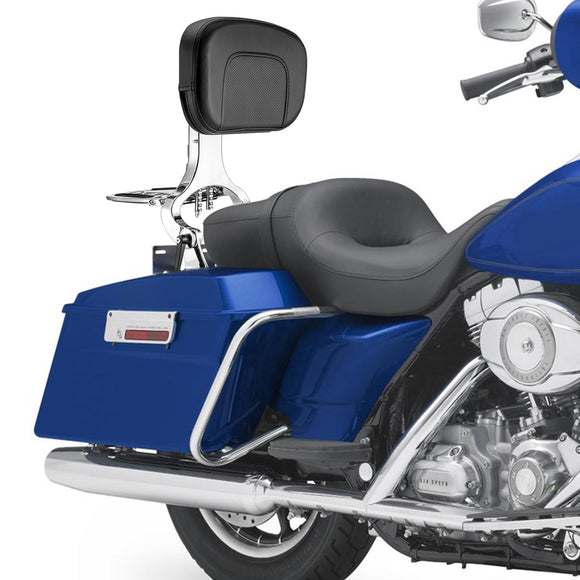 1997 - 2008 Harley Touring Steel & Aluminum Chrome Multi - Purpose Foldable Adjustable Backrest - Mofun - 90302157