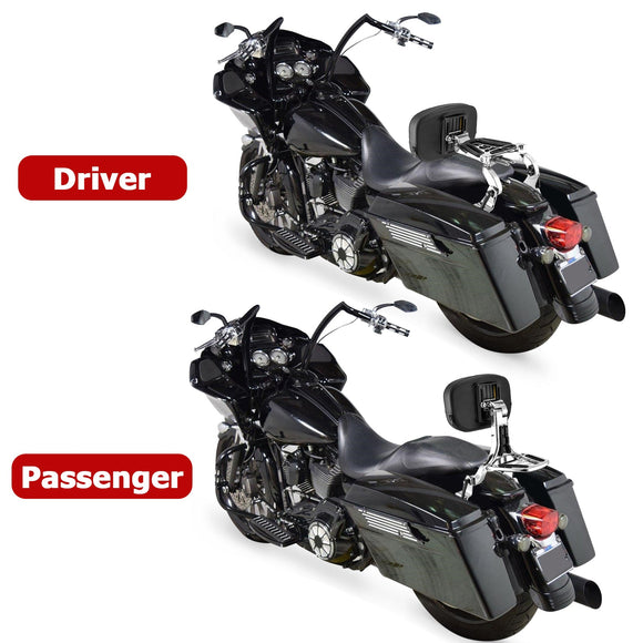 1997 - 2008 Harley Touring Steel & Aluminum Chrome Multi - Purpose Foldable Adjustable Backrest - Mofun - 90302157