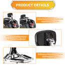 1997 - 2008 Harley Touring Steel & Aluminum Chrome Multi - Purpose Foldable Adjustable Backrest - Mofun - 90302157