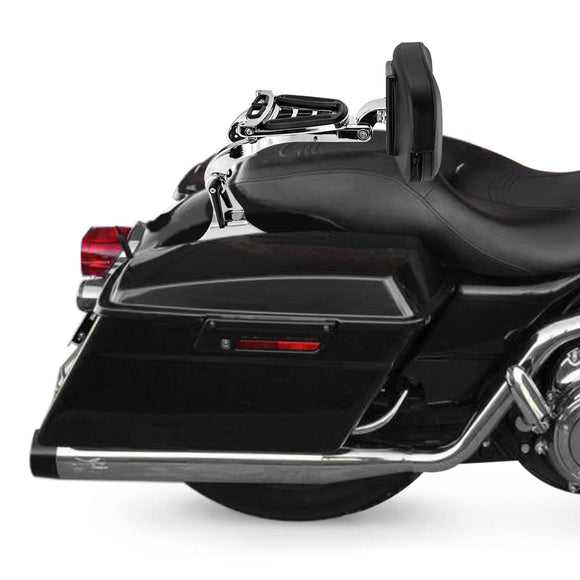 1997 - 2008 Harley Touring Steel & Aluminum Chrome Multi - Purpose Foldable Adjustable Backrest - Mofun - 90302157