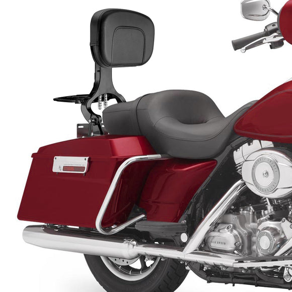 1998 - 2008 Harley Touring Road King Street Glide Gloss Black Multi - Purpose Adjustable Backrest - Mofun - 90302158