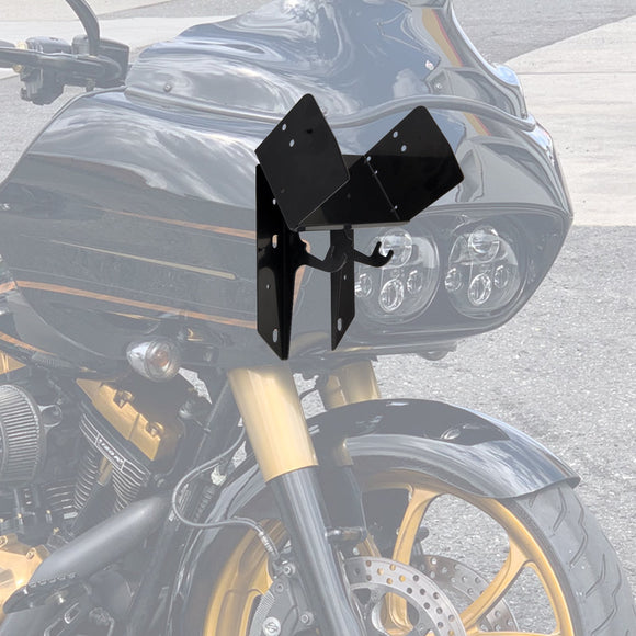 1998 - 2013 Harley Road Glide Front Fairing Radio Caddy Mount Bracket Black - Mofun - 90212015
