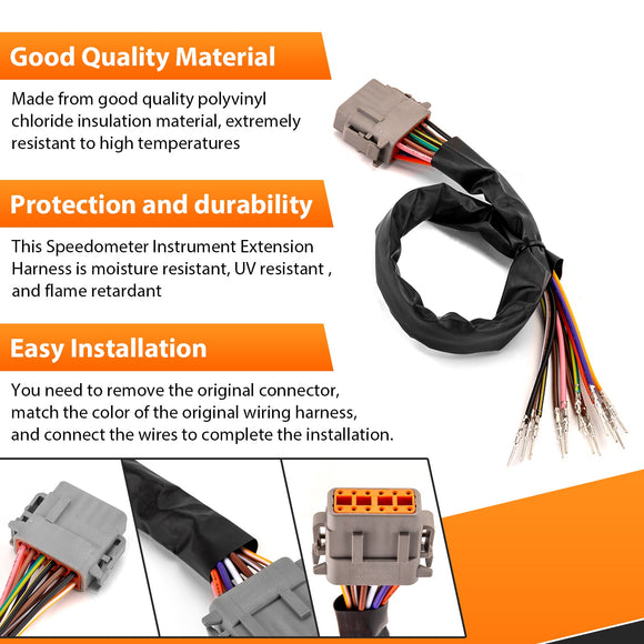 1999 – 2006 Harley Sportster 1200 883 Plug&Play 15" Speedometer Instrument Extension Harness - Mofun - 90107042