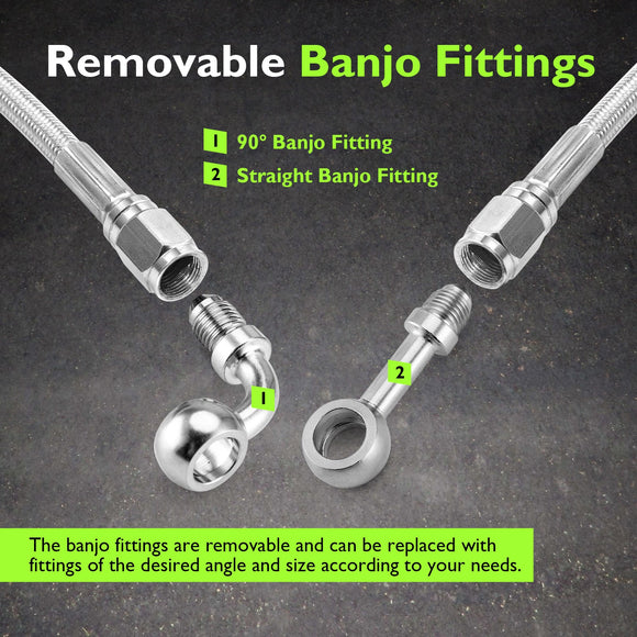 1999 - 2006 Harley Touring Road King/Road Glide Non - ABS Extended Handlebar Throttle and Idle Cable&Clutch Cable&Front Brake Line (for 12" - 14" Handlebar) - Mofun - 90109258