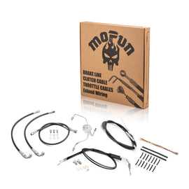 1999 - 2006 Harley Touring Road King/Road Glide Non - ABS Extended Handlebar Throttle and Idle Cable&Clutch Cable&Front Brake Line (for 12" - 14" Handlebar) - Mofun - 90109258
