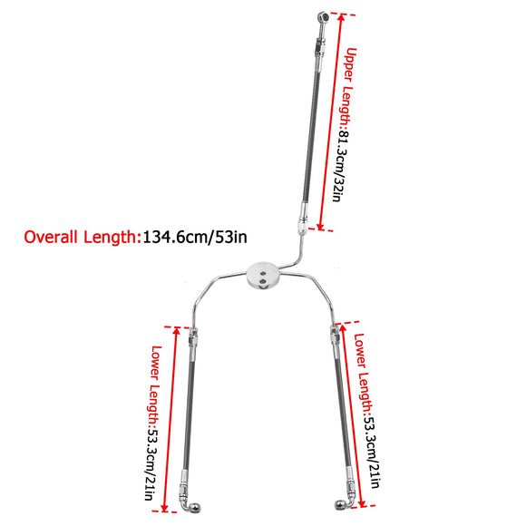 1999 - 2007 Harley Touring Non - ABS Modles Extended Length without ABS Hydraulic Front Brake Line Kit (for 16" - 18" Handlebar) - Mofun - 90110024