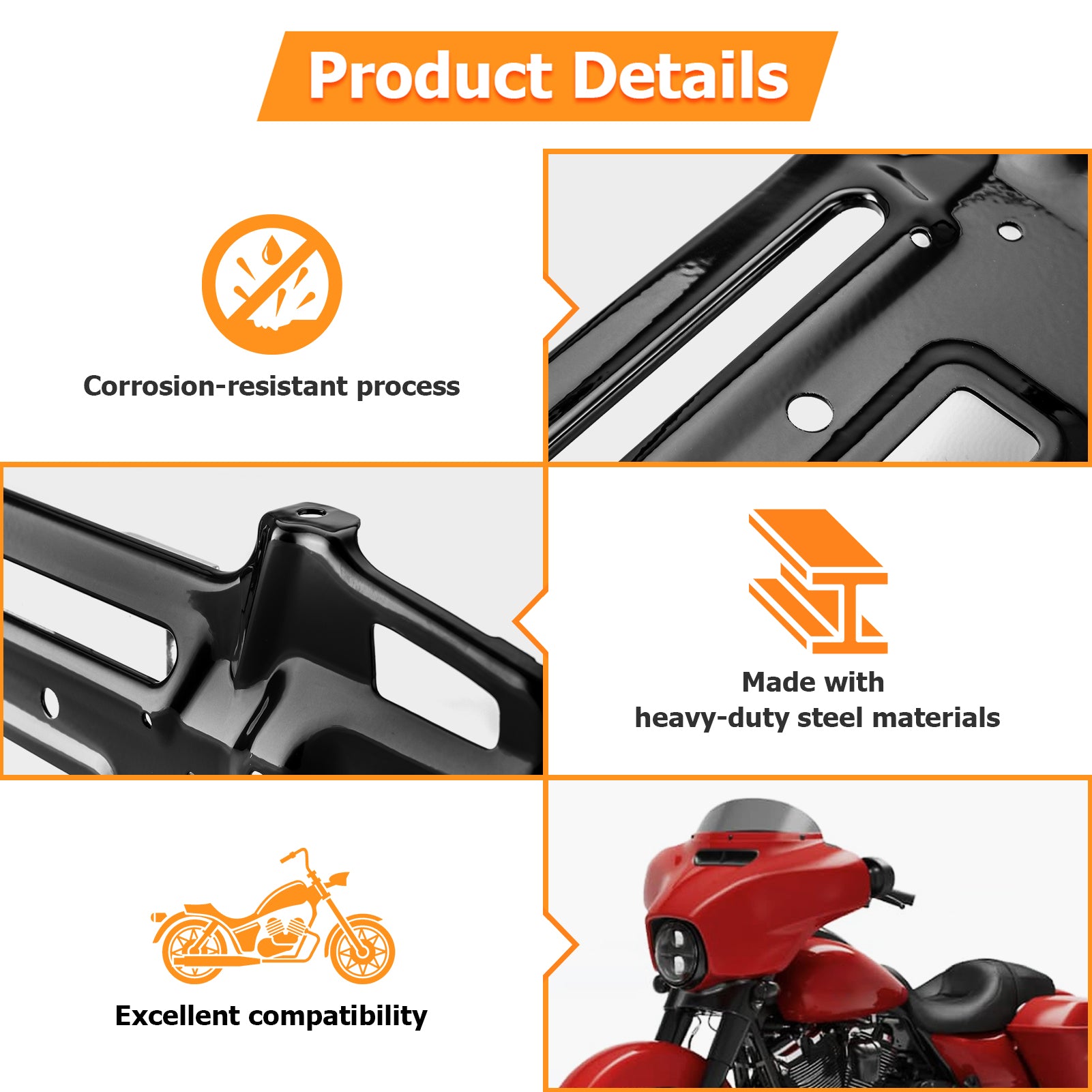 2014-2023 Harley Touring Street Glide/Electra Glide Heavy-Duty Steel Inner Fairing Radio Bracket