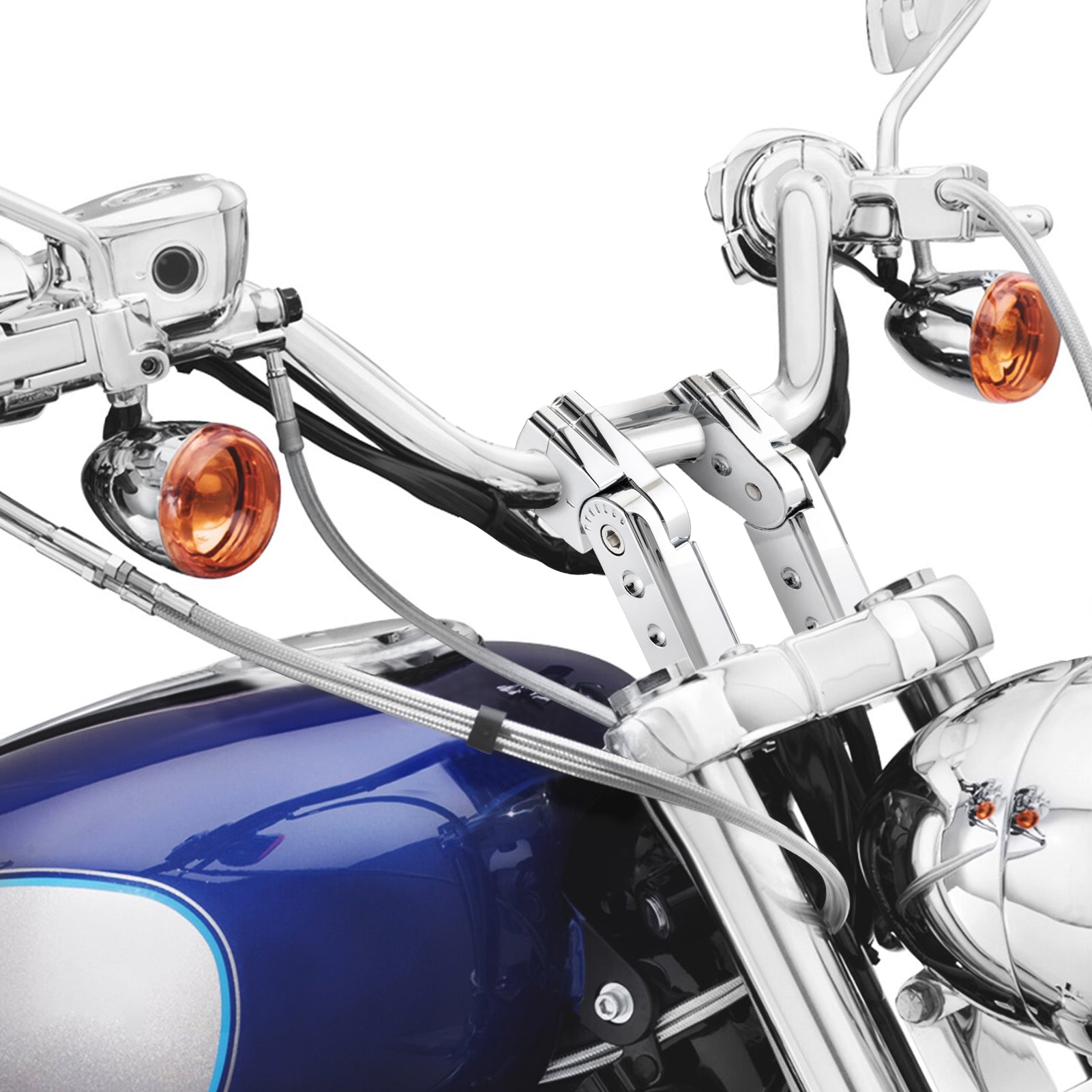 Harley Dyna/Softail/Sportster 1200&883/Road Glide Road King Pull Back Adjustable Handlebar 4" Riser