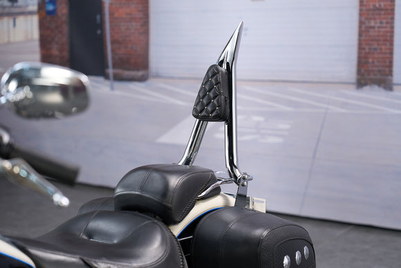 For 2005-2017 Harley Softail Deluxe & 2000-2005 Softail Night Train/ Softail Standard Sharp Angle Chrome 24" Passenger Backrest Sissy Bar
