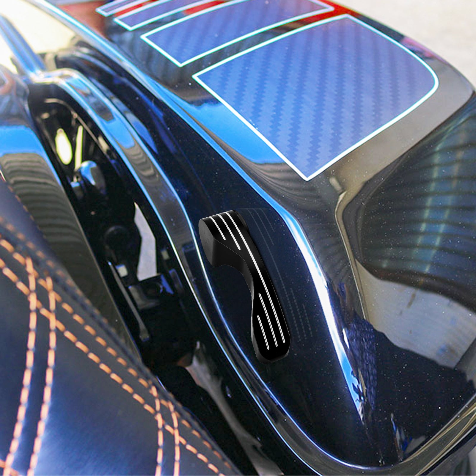 2014-2023 Harley Street Glide Road King Aluminum Gloss Black Streamline Saddlebag Lid Lifter
