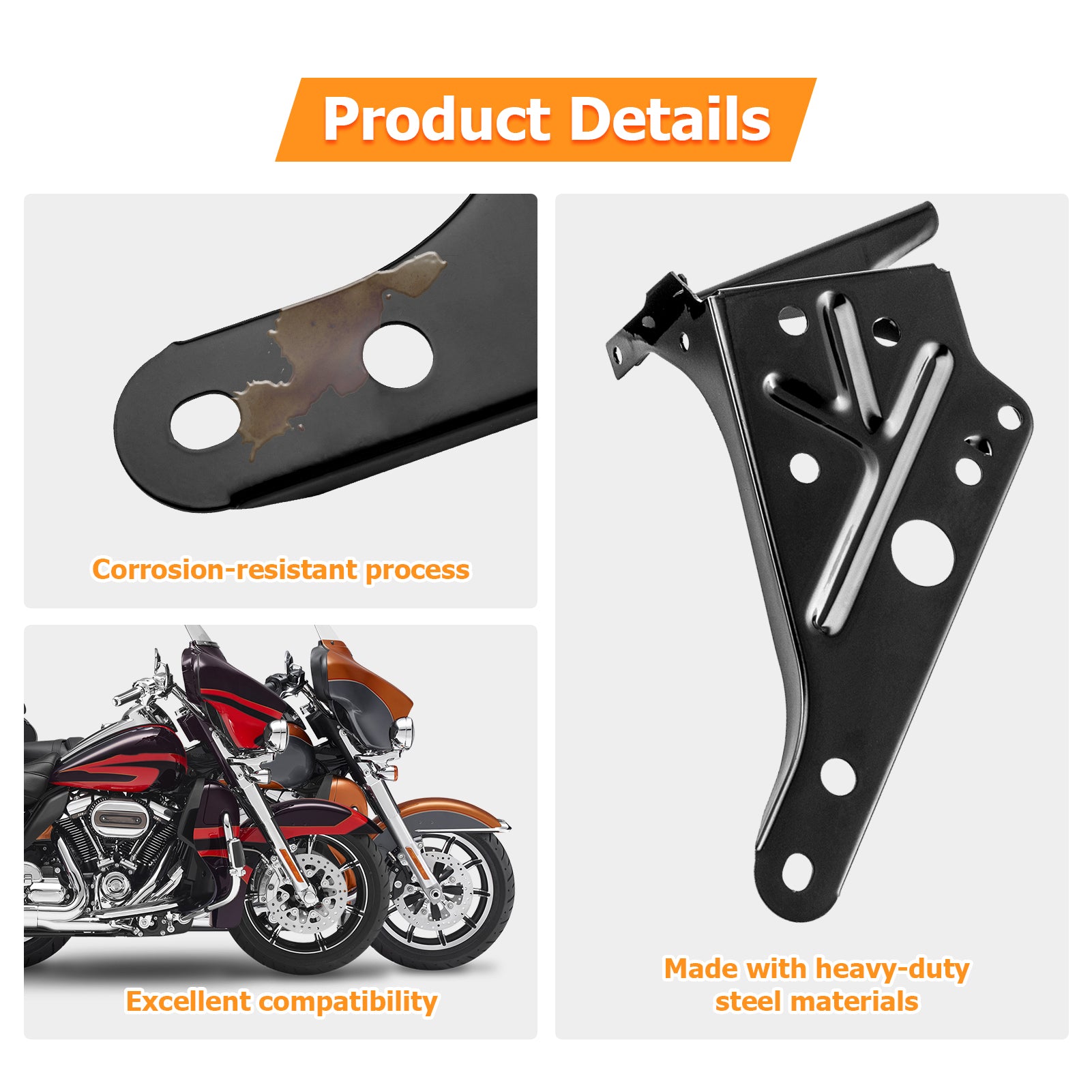 2014-2023 Harley Touring Street Glide/Electra Glide/Ultra Limited Heavy-Duty Steel Left&Right Inner Fairing Bracket