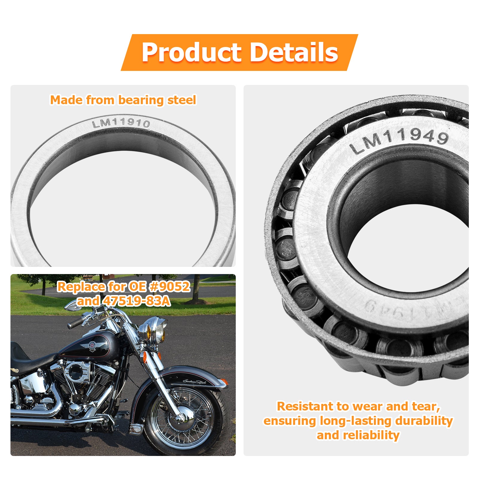 Harley Electra Glide FLH Dyna Wide Glide FXDWG Softail Standard FXST Wheel Bearing & Seal Kit