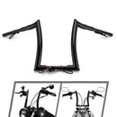 Gloss Black 12" Rise Pre - Wired Plug & Play Horn Style Ape Bar Handlebar for 2011 - 2024 Harley Softails & 2015 - Later Harley Touring Road King - Mofun - 90101652