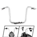 Chrome 14" Rise Pre - Wired Handlebar for 2011 - 2024 Harley Softails & 2015 - Later Harley Touring Road King - Mofun - 90101661