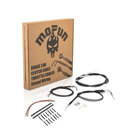 2000–2006 Harley Softail Heritage Classic/Deuce/Night Train Non - ABS Extended Handlebar Throttle and Idle Cable&Clutch Cable&Front Brake Line (for 16" - 18" Handlebar) - Mofun - 90109262