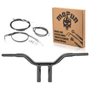 2000 - 2006 Harley Softail Night Train/Heritage Classic Gloss Black 10" T Bar Handlebar with Non - ABS Cable Kit - Mofun - 90101062+90109218